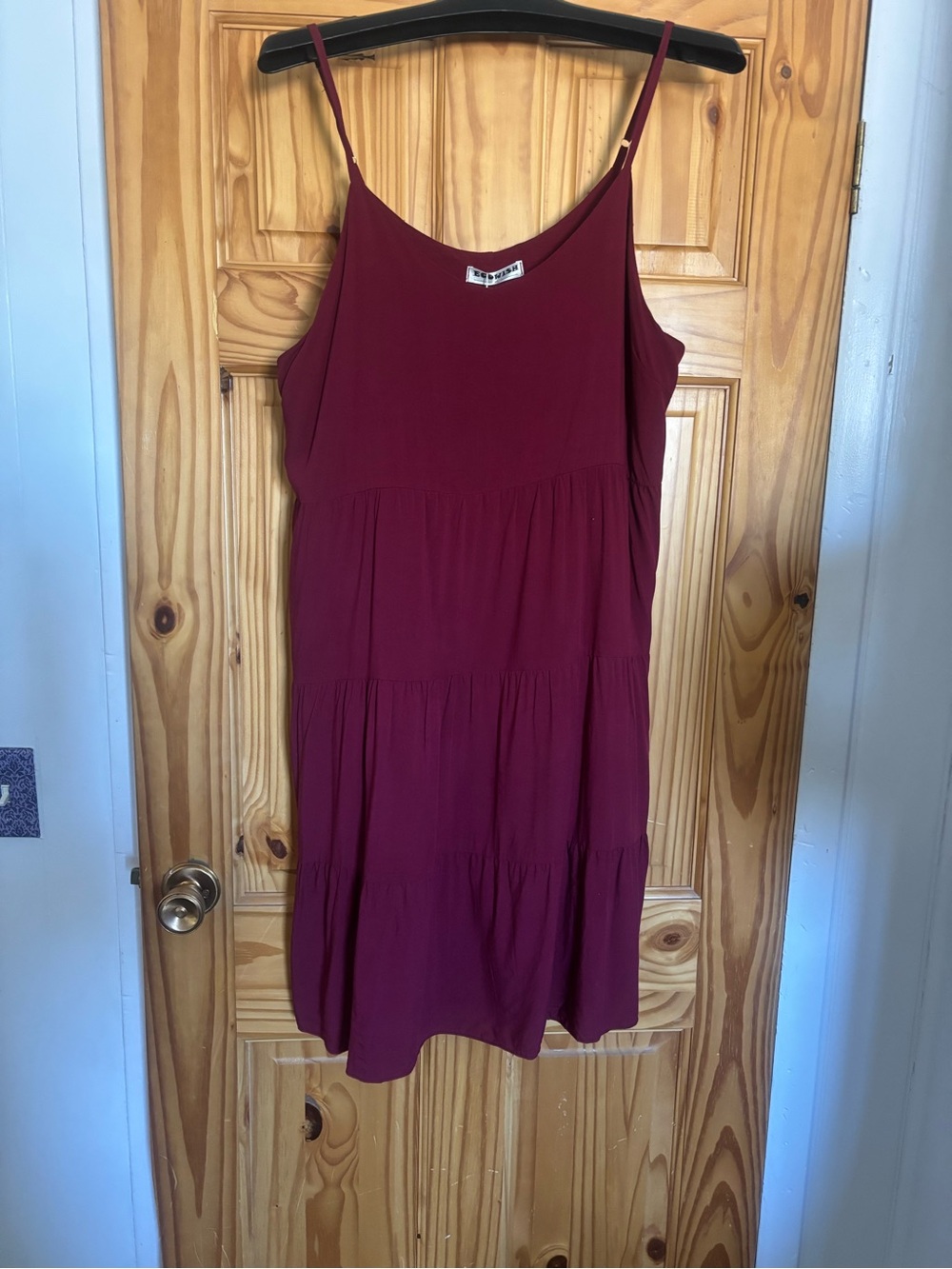 NWT Ecowish Burgundy Sleeveless Tiered Dress xl
